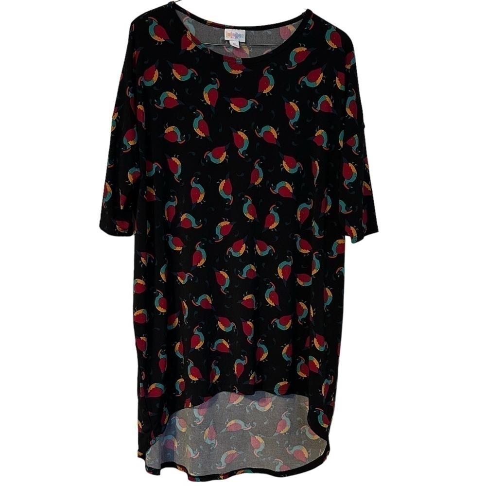 Lularoe Irma Tunic Top Quail Rainbow Bird Size M